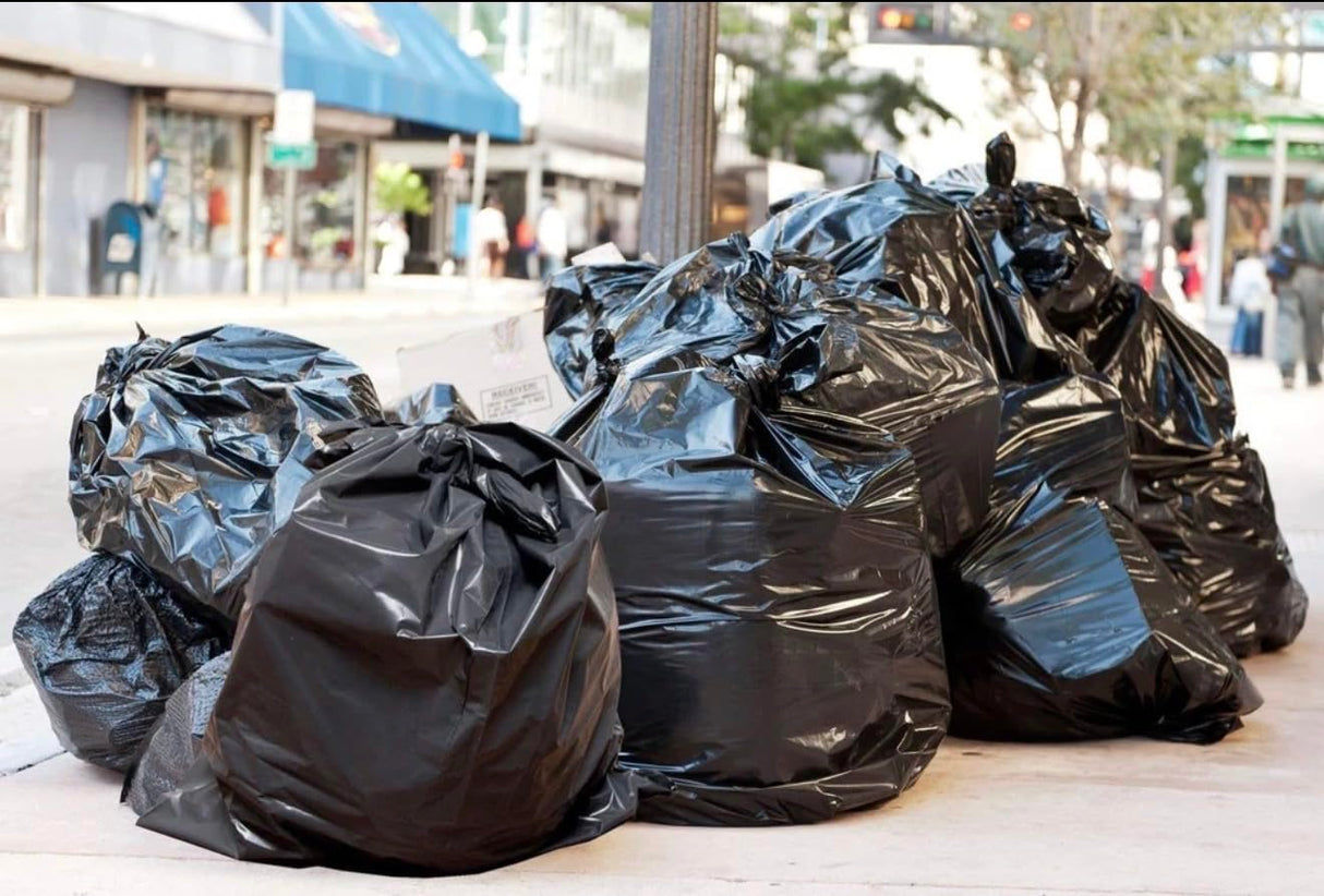 100 Count 55-60 Gallon 2 Mil Trash Bags, Sturdy & Tear-Resistant Commercial Can Liners 55 Gallon, Large Garbage Bags, Large Black Trash Bags for Commercial, Lawn and Leaf Bags