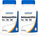 Nutricost Astaxanthin 12mg, Non-GMO and Gluten Free, 120 Softgels (4 Month Supply) (Pack of 2)