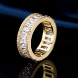 MDFUN 18K Gold Plated Eternity Rings for Women Cubic Zirconia Wedding Promise Engagement Band 8