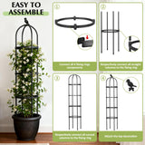 Garden Obelisk Trellis for Climbing Plants Outdoor, 6.2 FT Tomato Cage, Rose, Flowers, Grape, Pea, Cucumber Trellis, Rustproof Plastic Coated Metal Plant Support Trellis for Potted Plants (2 Pack)
