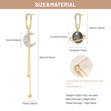 Sylph Star Earrings - Chic Dangly Earrings for Women, Moon Earrings, Star Jewelry, Celestial Earrings, Stylish Drop & Dangle Earrings, Gold Plated, Zircon