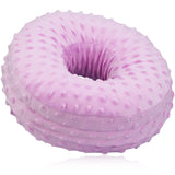 Heal n Hope Washable Ear Piercing Pillow with Removable Pillowcase Donut Pillows Hole for Ear Pain Relief CNH Sleeping Pressure Sore Side Sleepers Ear Guard Protector Cover (Minky Dot Lavender)