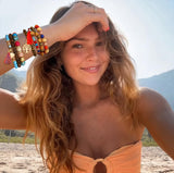 8 Sets Bohemian Stackable Bead Bracelets for Women Stretch Multilayered