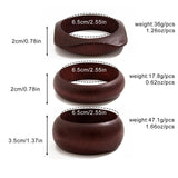Hclian 3 Pcs Dark Brown Wooden Bangles Bracelets Set Chunky Stackable Statement Bracelets for Women Wide Irregular Geometric Bangles Jewelry Gift