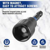 WORKPRO 27 PCS Magnetic Nut Driver Set, Impact Drill Driver Bit 1/4" Hex Shank, SAE & Metric Cr-V Steel Power Nut Drivers with Quick-release Extensions, Impact Socket Adapters, Bit Holder and Toolbox
