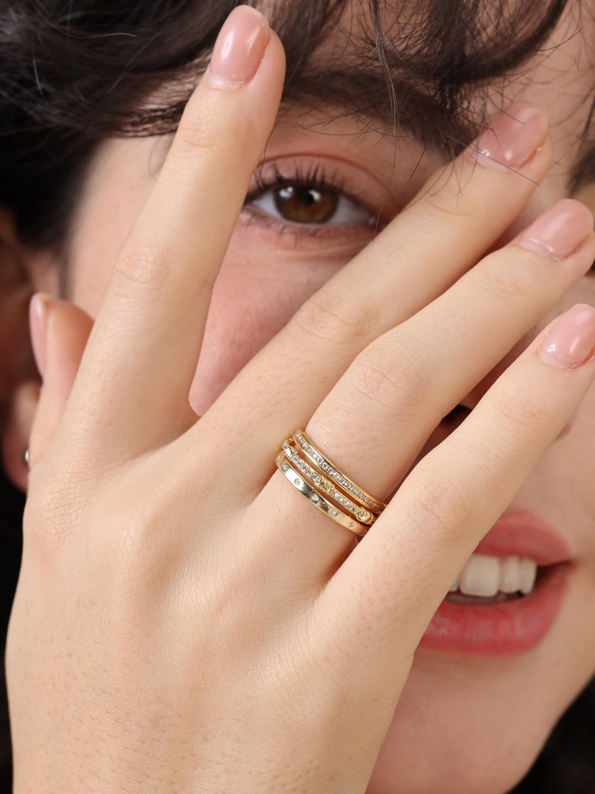 Pearich 14K Gold Filled Rings for Women, Gold Stackable Ring
