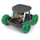Pure Garden Rolling Garden Seat with Wheels and Tool Tray, Black/Green