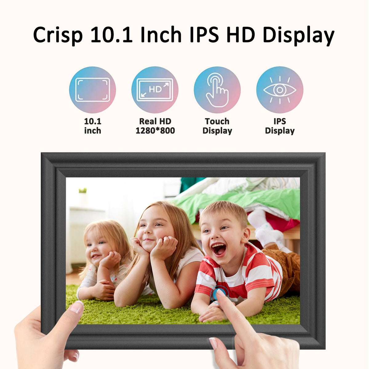 Digital Picture Frame WiFi 10.1 Inch Digital Photo Frame, Electronic Picture Frame, 16GB Storage, Auto-Rotate, IPS Touch Screen, Easy Setup and Share Photos and Videos via Free App from Anywhere