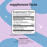 Lemme Irish Sea Moss Organic Liquid Drops with Vitamin D3 and Biotin for Trace Mineral Support, Immunity, Hair, Skin & Nails, Brain Health - Gluten & Sugar Free, Non GMO, 1 oz, 30 Servings