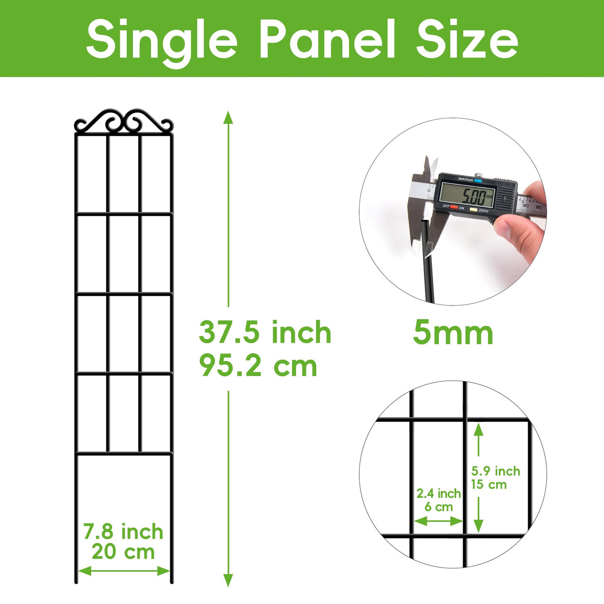 ARIFARO 4Pack 37.5'' Metal Garden Trellis for Climbing Plants Outdoor