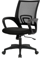 BestOffice Ergonomic Office Chair | Mid-Back Swivel Desk Chair | Dark Black