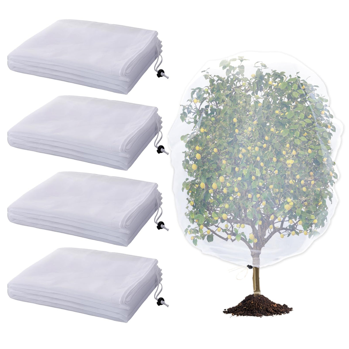 Acostop 4 Pcs 4.6x6ft Insect Bird Garden Netting for Protecting Plant