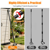 Garden Hoe, 62 Inch Weed Tool, Long Soil Tiller Cultivator, Heavy Duty Metal Stirrup Hoe Garden Tool Weeder Scraper Rake for Flower Beds, Patio, Garden Cultivating Loosening Soil Weeding Digging