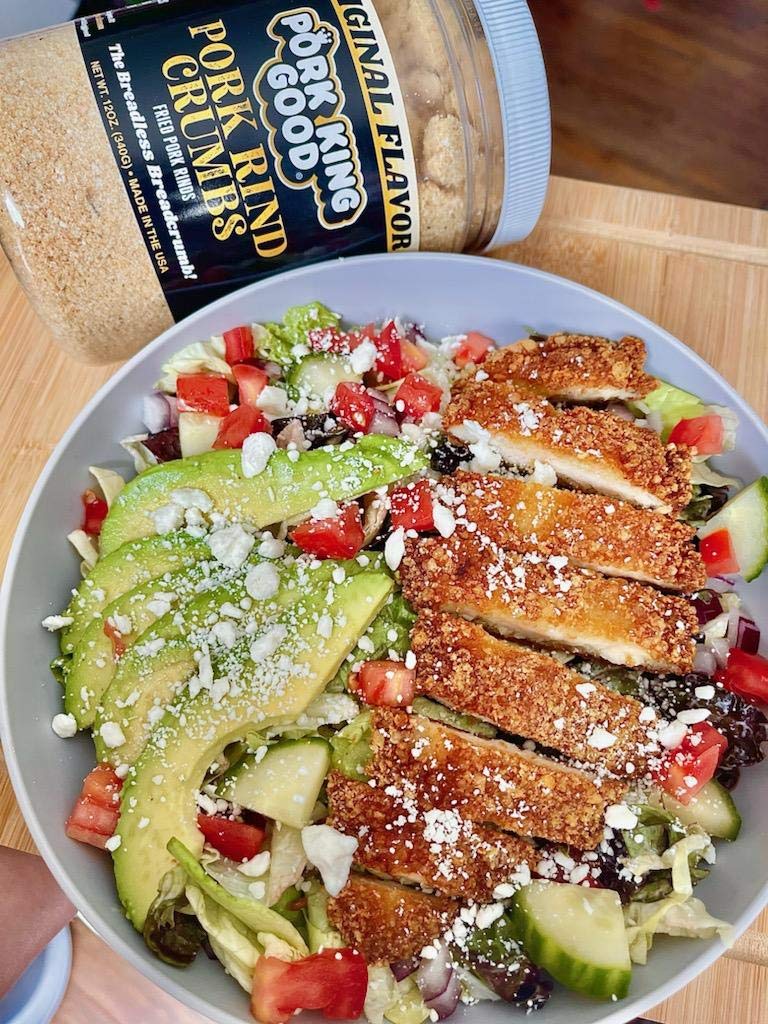 Pork King Good - Pork Rind Breadcrumbs - 2 Pack! Keto Friendly, Paleo, Gluten-Free, Sugar Free, Zero Carb Panko Substitute (Two 12 Oz Jars) (Original, 2 Pack)