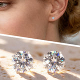 Limerencia Moissanite Stud Earrings, 3 Pairs Titanium Screw Back Earrings