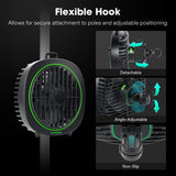 VIVOSUN AeroWave D4, 4” Grow Tent Clip Fan with Detachable Hook, 3-Speed Strong & Quiet Airflow, Adjustable Airflow Angle for Hydroponics, Circulation & Cooling, Black, 1-Pack