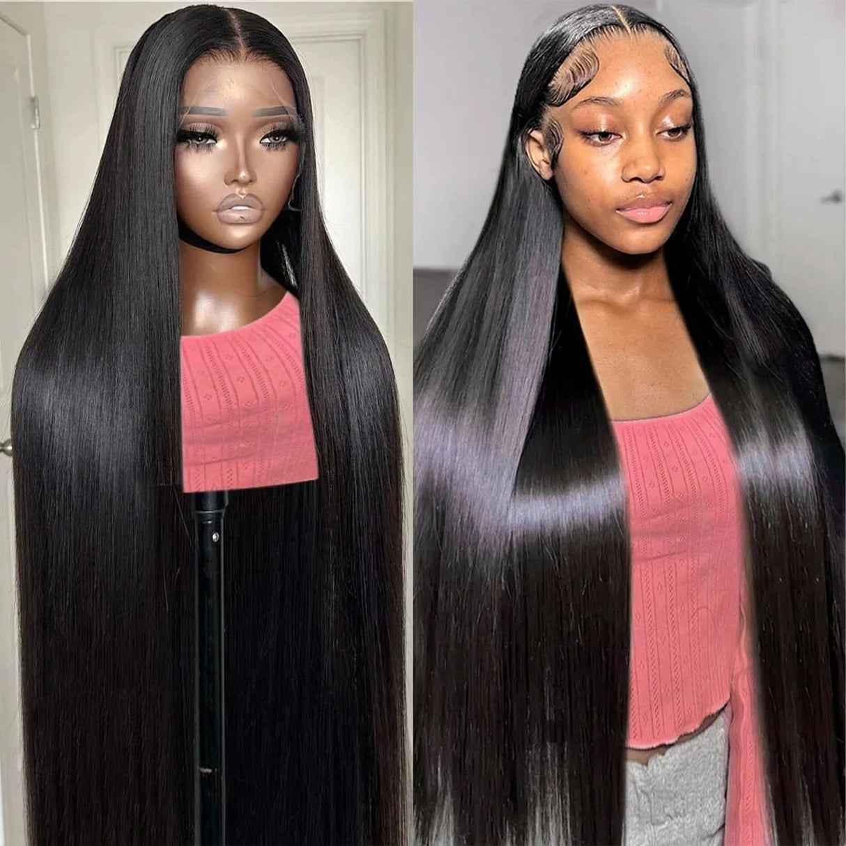 30 Inch 13x6 Lace Front Wigs Human Hair 200 Density Straight HD Lace Front Wigs Pre Plucked Straight Glueless Human Hair 13x6 HD Frontal Human Hair Wigs for Women