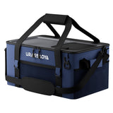 [2026 Updated] 50 Can Collapsible Soft Cooler Bag with Hard PP Lid, Leakproof Insulated Ice Chest with Quick-Access Top Hatch, Bottle Opener & Mini Table for Beach, Camping, Travel (Navy Blue)