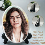 Personalized Porcelain Photo Memorial Garden Stones, Headstones for Graves, Waterproof Outdoor Picture, Photo Plaques for Cemetery, Custom Cameo Insert, Ceramic Picture for Gravestones Grave Markers