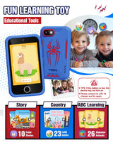 Kids Smart Phone, Spider Toys Phone for Boys 3 4 5 6 7 8 Years Old, Dual Camera, 3.5'' Touchscreen Kid Phones, Educational Toy for Toddler Kids Christmas Birthday Gifts, ABC Learning, Habit Tracker