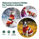 Kuoser Dog Sweater, Thermal Dog Sweaters for Medium Dogs Girl Boy, Puppy Christmas Sweater Thrtleneck Knitwear, Cozy Sweaters for Dogs, Thanksgiving Pet Outfit Warm Clothes for Fall Winter, Red M