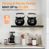 BAYKA Floating Shelves for Wall, Wall Mounted Rustic Wood Shelves for Bathroom, Bedroom, Living Room, Kitchen, Hanging Shelf for Books/Storage/Room Decor with 22lbs Capacity (Black, Set of 3, 15.7in)