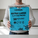 Kona XXL Ice Packs for Coolers – 2 lb Reusable Slim Freezer Pack, Long-Lasting Dry Ice Alternative for Cooler Bags, 13x10 Inch, Fast Freeze (-5°C), 4 Pack