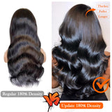 jianjin 28 Inch Body Wave Lace Front Wigs Human Hair 13x4 HD Transparent Lace Frontal Wigs Human Hair 180% Density Glueless Wigs Pre Plucked With Natural Hairline For Black Women