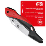 FELCO 603 Folding Pruning Saw – Curved Pull-Stroke Saw for Tree Trimming & Elevated Cut | Tree Branch Cutter | Folding Handsaw with Chrome-Plated 8" Blade, Non-Slip Handle, Blade Lock, Swiss Precision