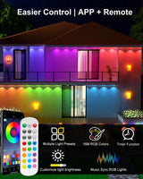 Tropwellhouse Permanent Outdoor Lights for House, 100ft RGB Smart LED Eave Lights with APP & Remote Control, IP67 Waterproof for Outdoor Decorations Including Halloween, Christmas, and Daily Lighting