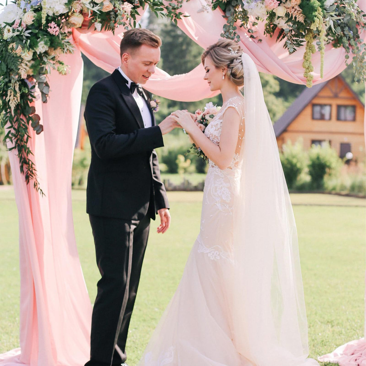 10 Pack 10ft Baby Pink Chiffon Table Runners Wedding Table Runner Sheer Romantic Tulle Table Runner for Christmas Wedding Bridal Tea Party Baby Shower Birthday Party Table Decorations(120 x 12 in)