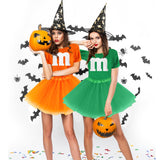 FONYFA Letter M Halloween Costumes T-Shirt Tutu Skirts, Team Group T-Shirt, Funny Costumes for Halloween Christmas Party Costume