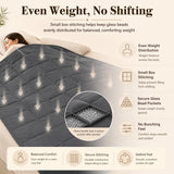 L'AGRATY Weighted Blanket for Adults 15lbs, 48"x72", Dark Grey Twin Full Size Heavy Throw Blanket, Cooling, Breathable, Microfiber with Glass Beads, Big, Washable, All-Season