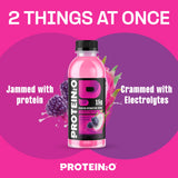 Protein2o Hydration Drink - 2-in-1 Liquid Clear Whey Protein Isolate and Electrolyte Drink - 15g Protein, Vitamins B5, B6 - Post-Workout Recovery - 16.9 Fl Oz - 12 Count Dragon fruit Blackberry