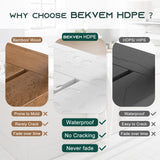 BEKVEM Shower Bench for Inside Shower - White HDPE Shower Stool Waterproof - Spa Bathroom Seat Chair with Handle, Storage Shelf, Adjustable Feet - Indoor/Outdoor, Weather Resistant