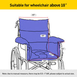 Trendcode Wheelchair Cushions，Pressure Pain Relief Accessories with Armrest Covers. Supports Coccyx & Back, Non-Slip. Fits 18" Wheelchair with Full Arms, Blue.