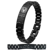 Bible Verse Bracelets Inspirational Christian Wristbands Personalized Jewelry Graduation Gifts for Son Men DAD Father Husband Boyfriend Adjustable Stainless Steel Bracelet (JOSHUA 1:9(DON'T LET THE HARDDAYS WIN))