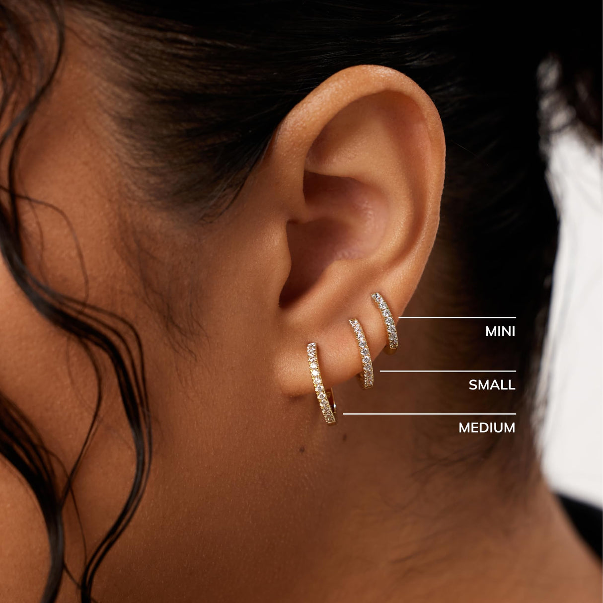 Ana Luisa Huggie Hoop Earrings - Minimal Single & Stacked Double Hoop Styles for Women - 14K Gold Plated, Silver Rhodium & Two-Tone - Hypoallergenic, Water-Resistant, Tarnish-Free
