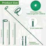 Plant Support Stakes 6 Pack, 12/24/36 Inch Heavy Duty Metal Plant Stakes, Adjustable Garden Plant Support Cages/Rings for Outdoor Indoor Plants, Plant Stick Support for Amaryllis Tomato Peony Orchid
