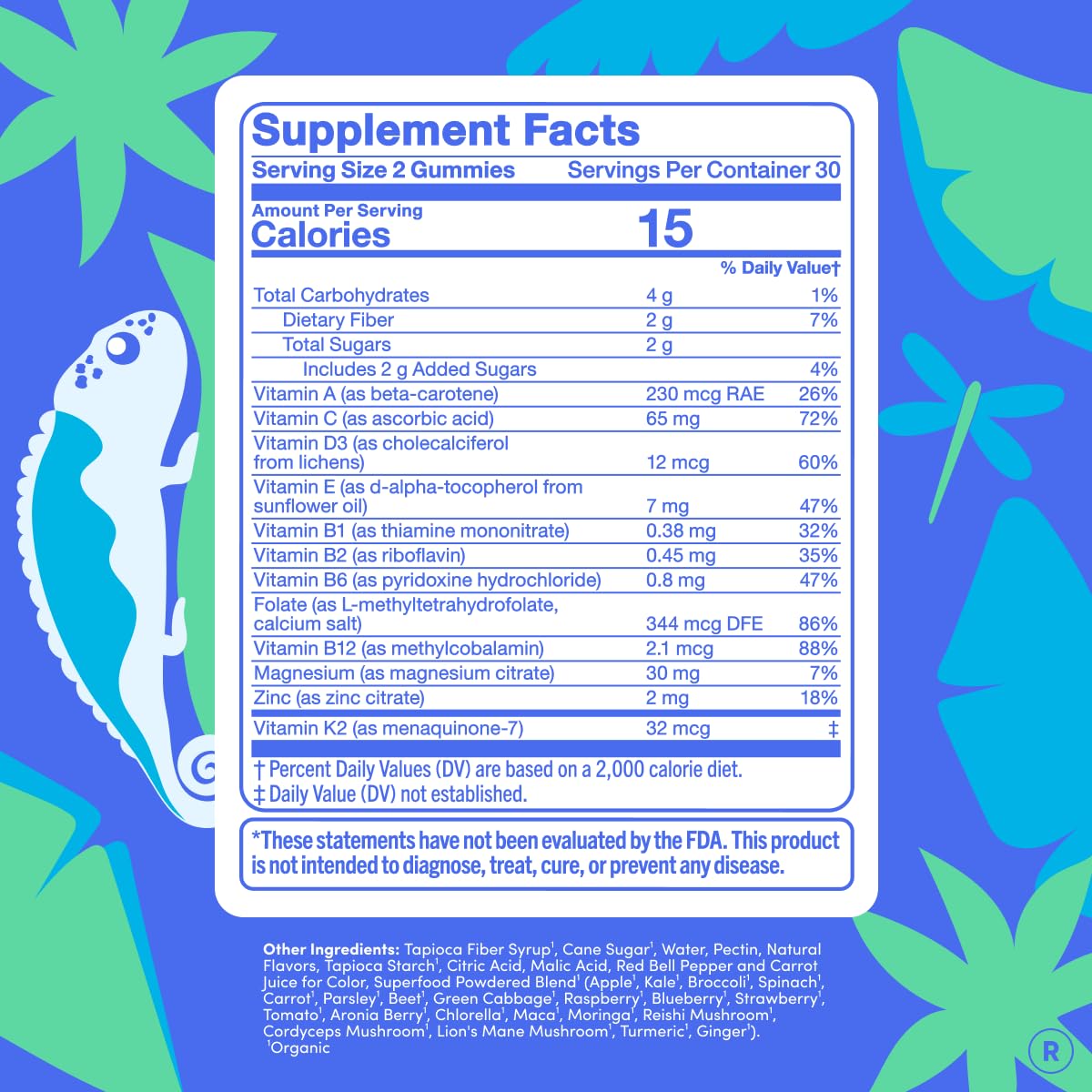 FIRST DAY Vitamins for Teens - Teen Multi Vitamins for Girls & Boys 12-17, Organic Fruit & Veggie Blend - 12 Key Nutrients: Vitamins A, B1, B2, B6, B9, B12, C, D3, E, K2-60 Day Supply