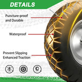 LTNICER 4.80/4.00-8" Flat-Free Tire and Wheel, 16" Solid Wheelbarrow Tires with 5/8" or 3/4" Bearings, 3-7" Centered Hub Universal Fit for Wheelbarrows/Garden Trailer/Wagons