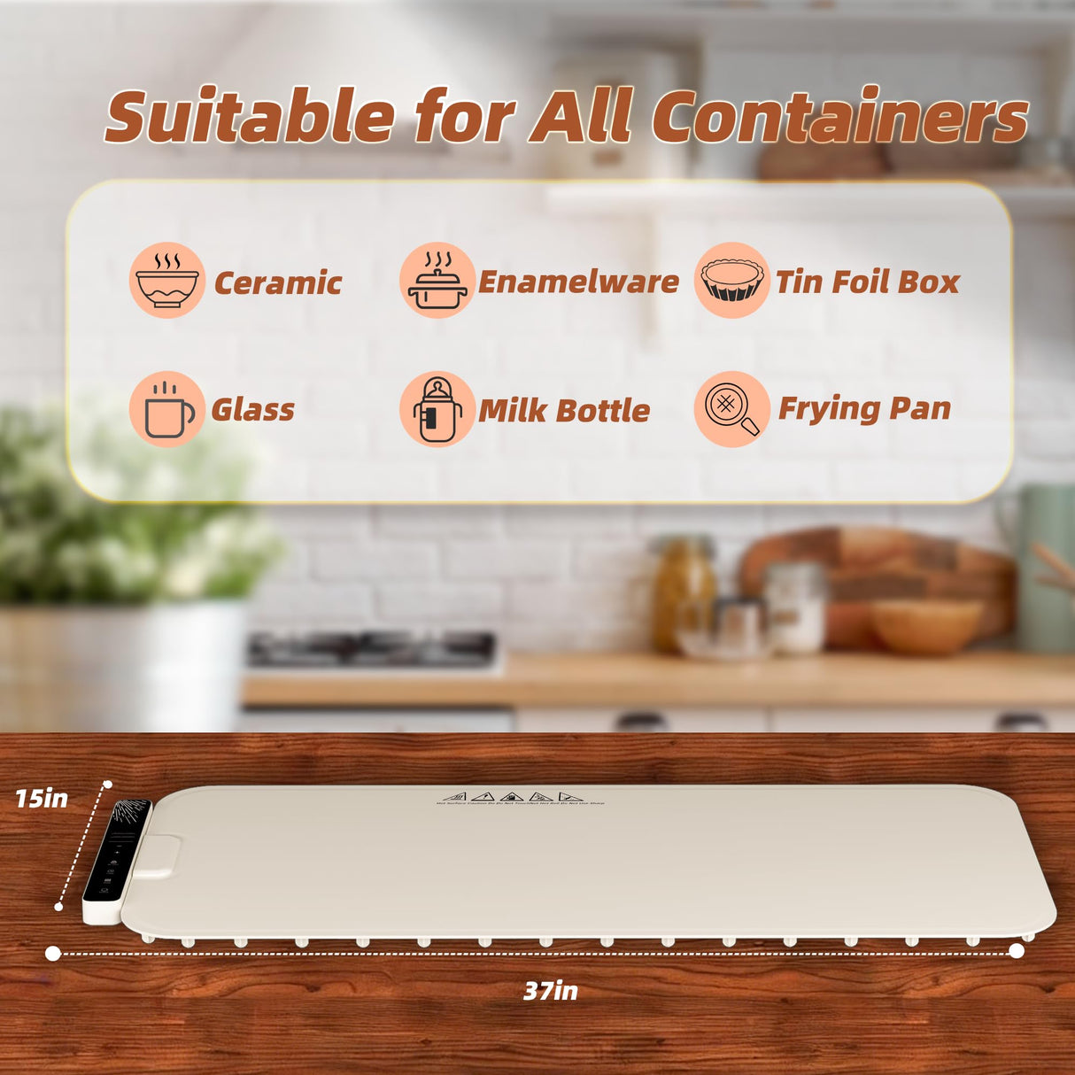 Monteka Warming Mat for Food 37"×15", Electric Warming Trays with APP & Button Control, Silicone Fast Heating Mat for Countertop, Rollable Dishwasher Safe Food Warmer for Parties Buffets Home Travel
