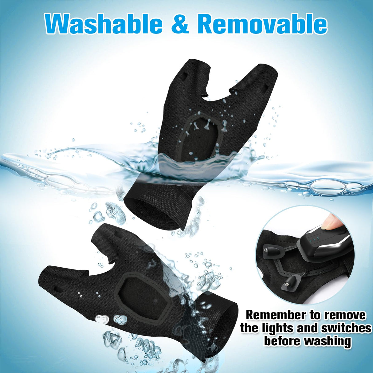 Stocking Stuffers Gifts for Men LED Flashlight Gloves, Mens Gifts for Christmas Anniversary Birthday Gifts for Men Dad Husband Him Husband, Camping Essentials Cool Gadgets Tools for Fishing Repairing