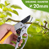MEPEREZ Premium Germany Pruning Shears, Hand Pruners 4x Cutting Power Trimming, Garden Clippers 1-Inch Cut Capacity, Best Gardening Gifts, Easy to use Gardening Tools, Arthritis Weak Hand Snips