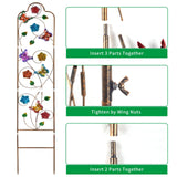 2 Pack Metal Garden Trellis Arched Fence Trellises for Climbing Plants Outdoor, Roses, Vines, Flowers, and Vegetables Support, 60'' H x 12'' W, Butterfly