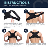 Copper Compression Posture Corrector for Men & Women - Adjustable Copper Infused Orthopedic Brace for Pain Relief from Bad Posture, Slumping - Targets Upper Back, Shoulders, Neck, Clavicle