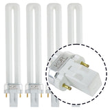 (Pack of 4) 13W CFL Light Bulbs – Single Tube, 2-Pin GX23 Base, 5000K Bright White – Compatible with Sylvania CF13DS/850, Philips PL-S 13W/850, GE F13BX/850