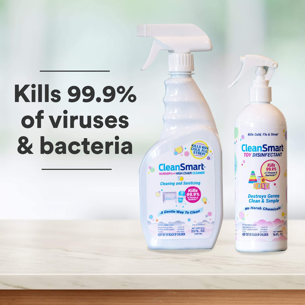 CleanSmart Toy Disinfectant, Hypochlorous Acid Spray, 16 oz (2 pack)