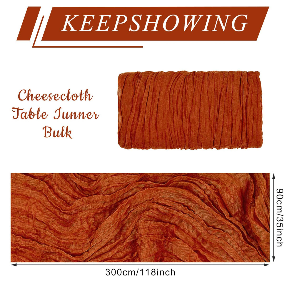 6 Pack Cheesecloth Table Runner 10Ft Christmas Gauze Boho Table Runners for Wedding Decor Bridal Shower Decorations(35" x 120")