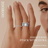 ZOOROO 2-Pack Stackable Bands for Oura Ring 5/Oura Ring 4/Oura Ring 3 Stack